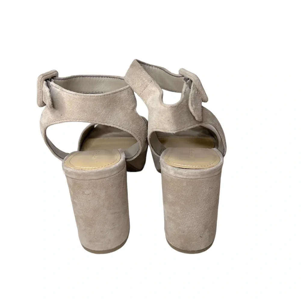 MARC Fisher Suede Taupe Platform Sandals Size 8